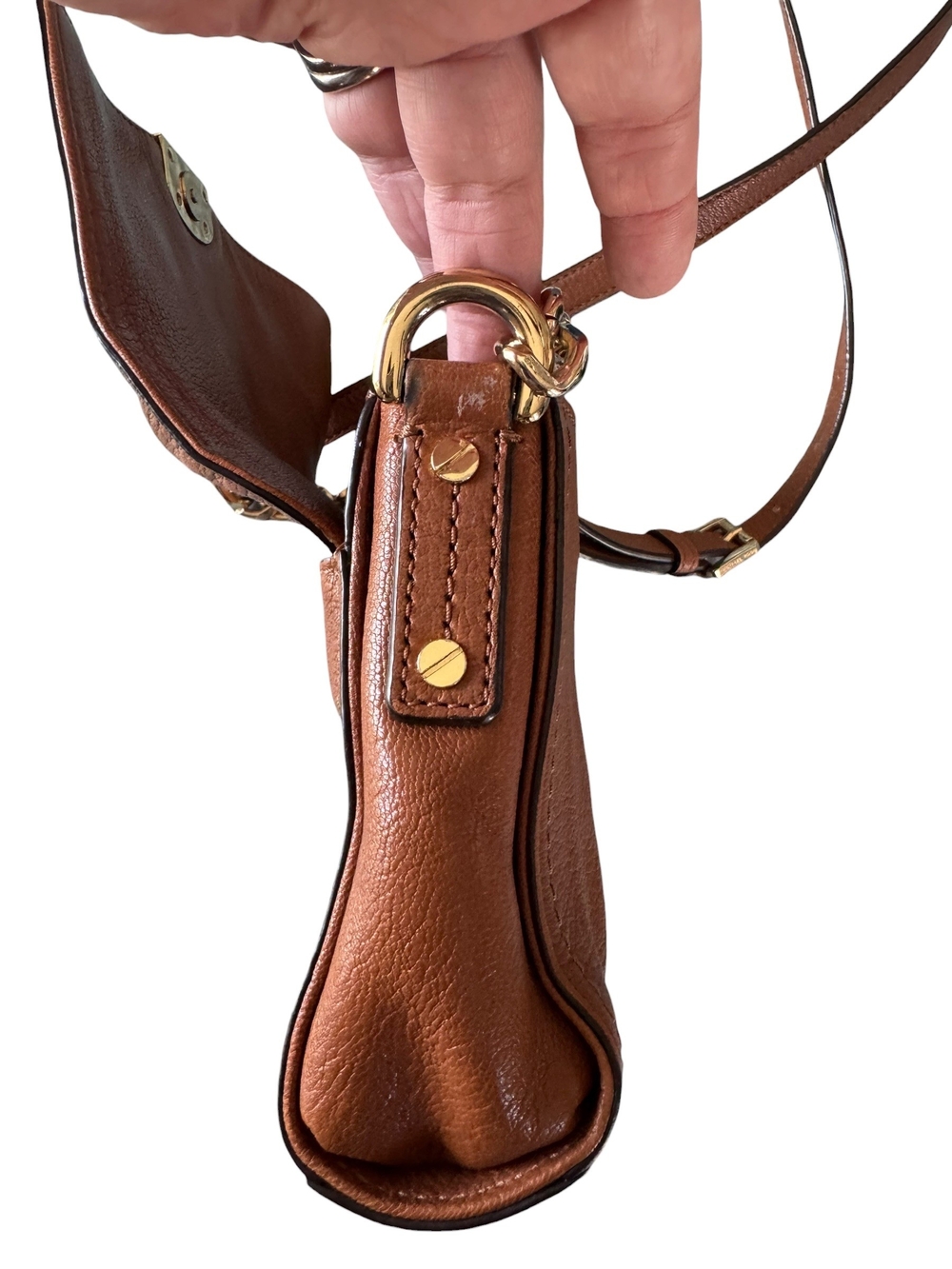 Michael Kors Hamilton East West Flap Crossbody Pebbled Leather - Picture 7 of 16